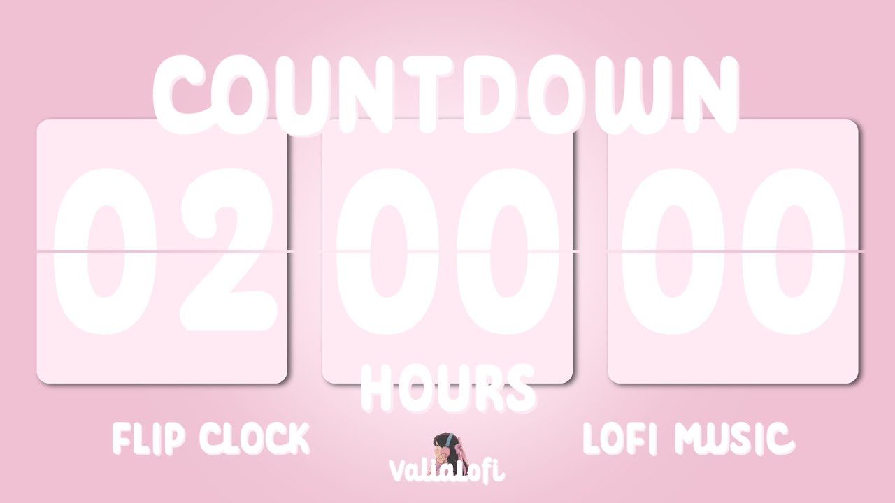 2 Hour Countdown Timer 🎀 Flip Clock · Lofi Music · Pink Aura · Study Timer