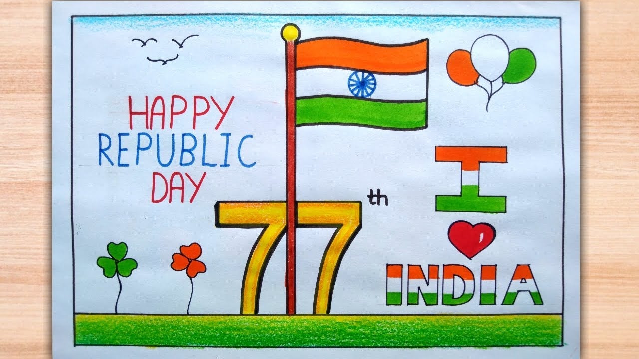 Tiranga drawing//Republic day chart drawing//26 january poster//easy republic day drawing//