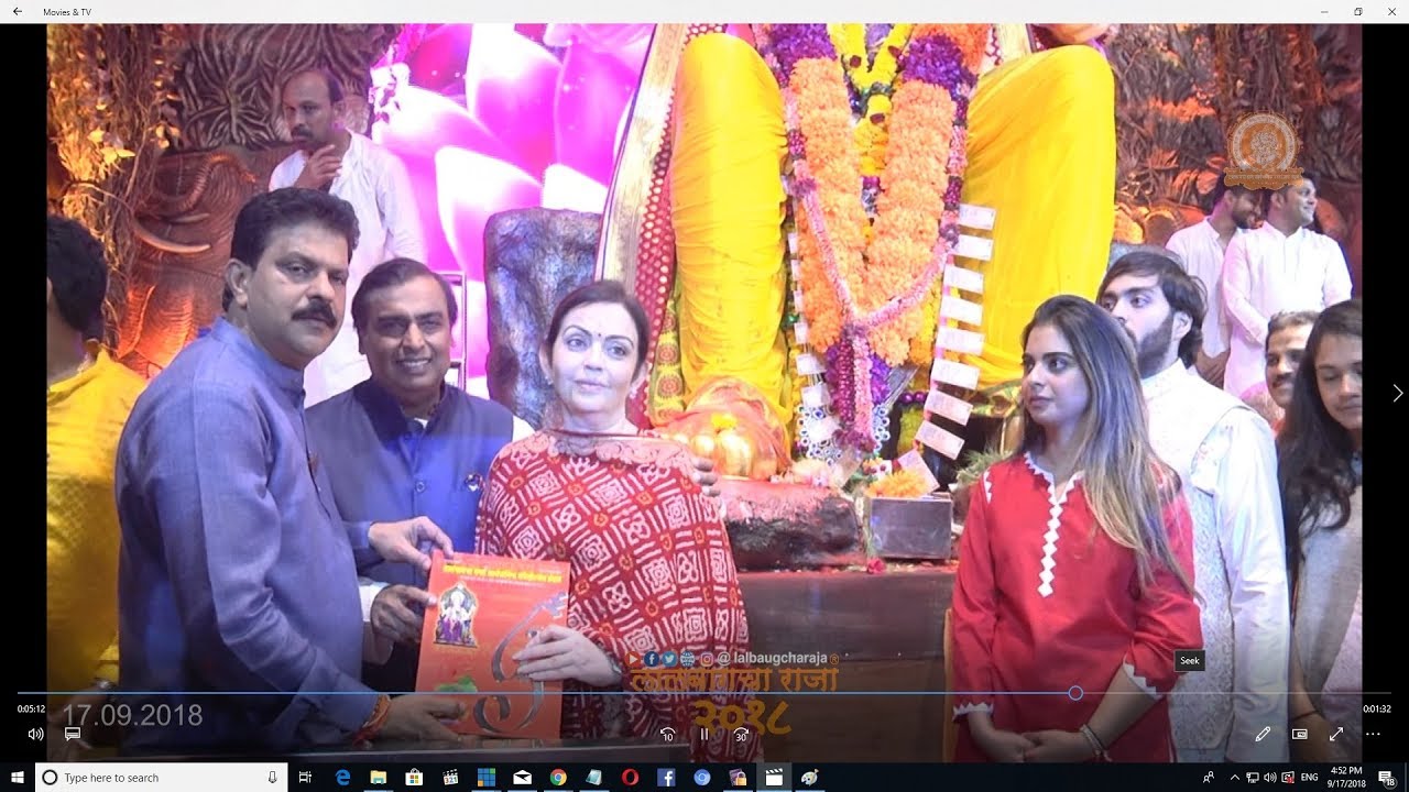 Mukesh Ambani Family at Lalabaugcha Raja 17th September 2018
