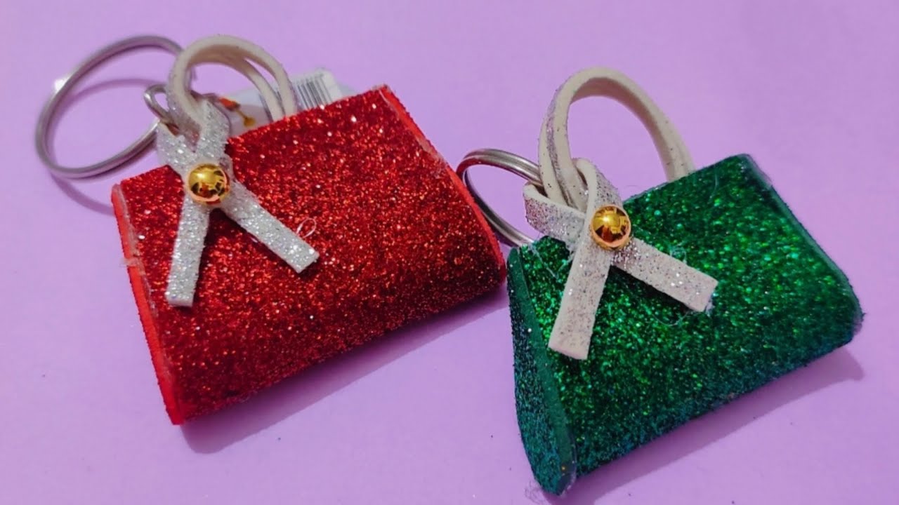 Diy mini bag keychain | Foam sheet keychain | Keychain craft #handmadethings #craftvideos #diy