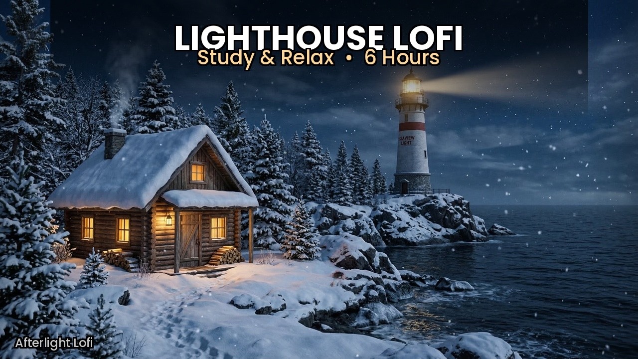 6 Hours Chill Lofi Hip Hop to Study & Sleep | Winter lighthouse