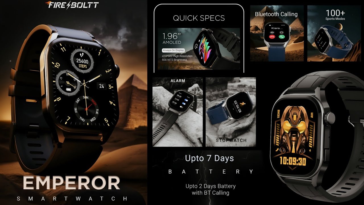 Fire Boltt Emperor Smartwatch Full Specifications & Price || fire boltt emperor unboxing