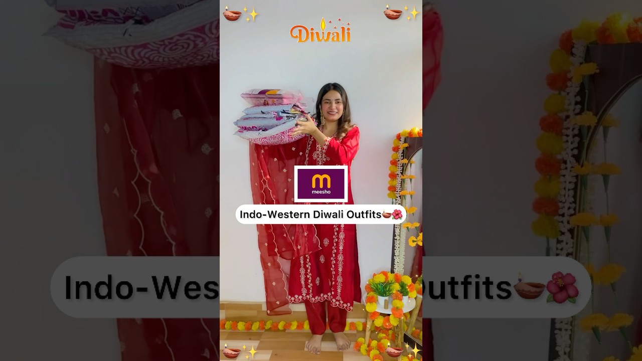Meesho Diwali Outfits Haul🪔🌺 #shorts #meesho #diwalioutfit #youtubeshorts #diwali