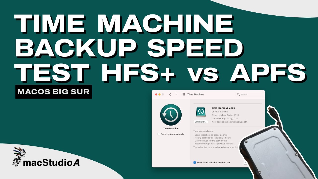 macOS Big Sur HFS+ vs APFS Time Machine Backup Speed Test