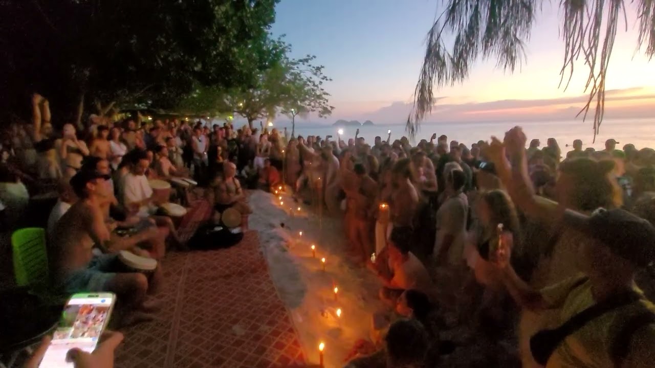 Drum Circle Sunset Koh Phangan. Every Friday Zen Beach