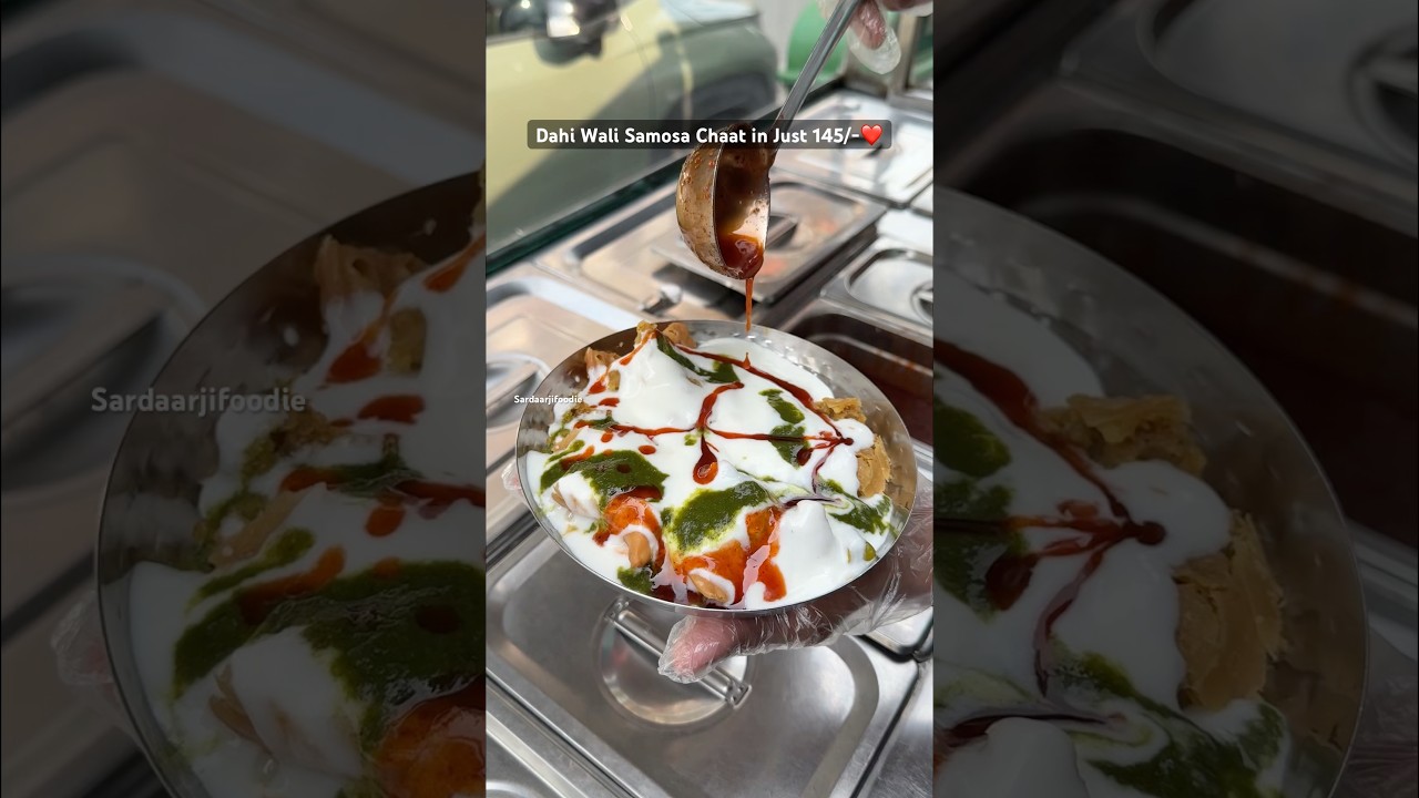 Dahi wali Samosa Chaat in Just 145/-❤️ #samosa #samosarecipe #samosachaat #streetfood #streetstyle