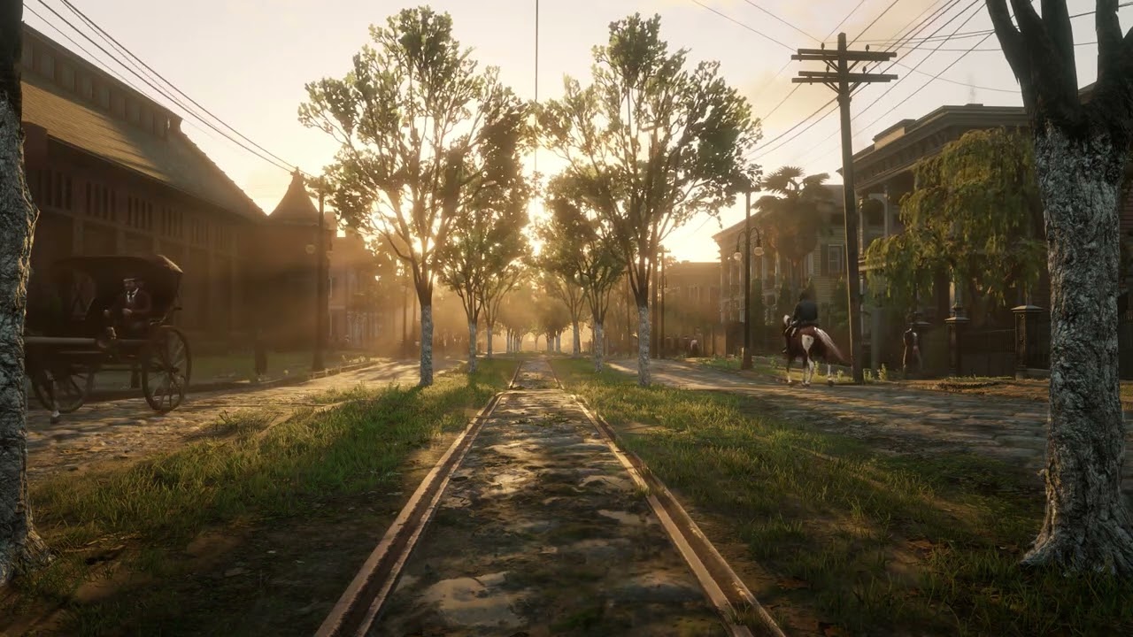 Evening city road ASMR Ambience old town | 19th century atmosphere |  Western | Victorian ambience