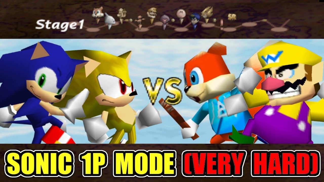 Remix 1P Mode with Sonic in Smash Remix! (Super Smash Bros. 64 Mod)