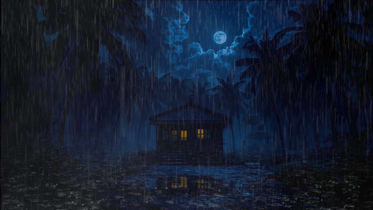 Rainy Night Therapy | Forest Cabin Sounds for Stress Relief