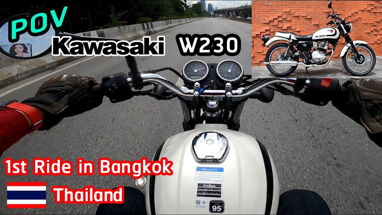 Kawasaki W230 World 1st Test Ride in Bangkok Thailand (POV)