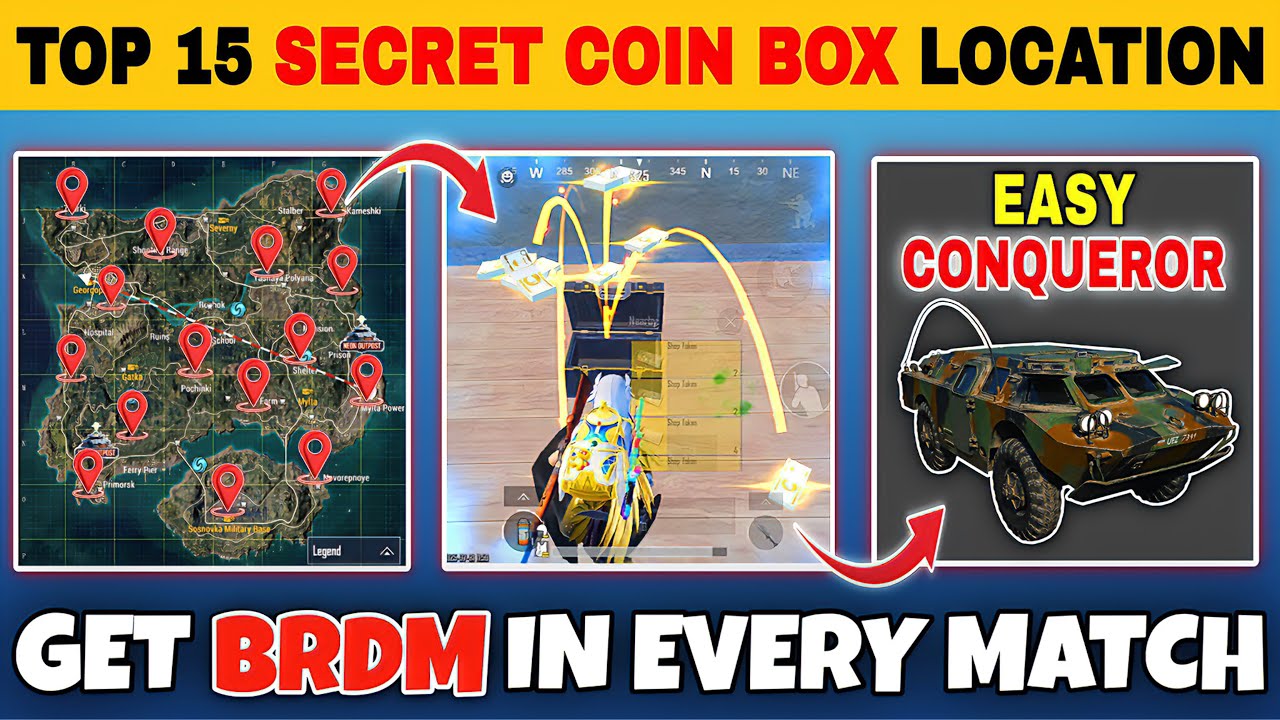 🇮🇳 DAY 13 - Secret Shop Token Box Location In Bgmi 😱 Erangel Map Safe Coin Box | Conqueror rank push