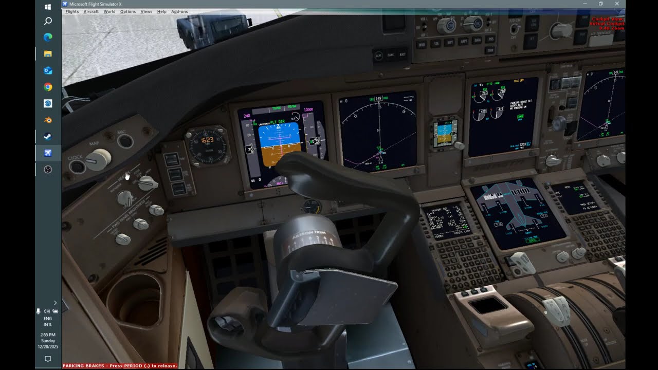 Snowy Take off from Boston PMDG 777 - FSX