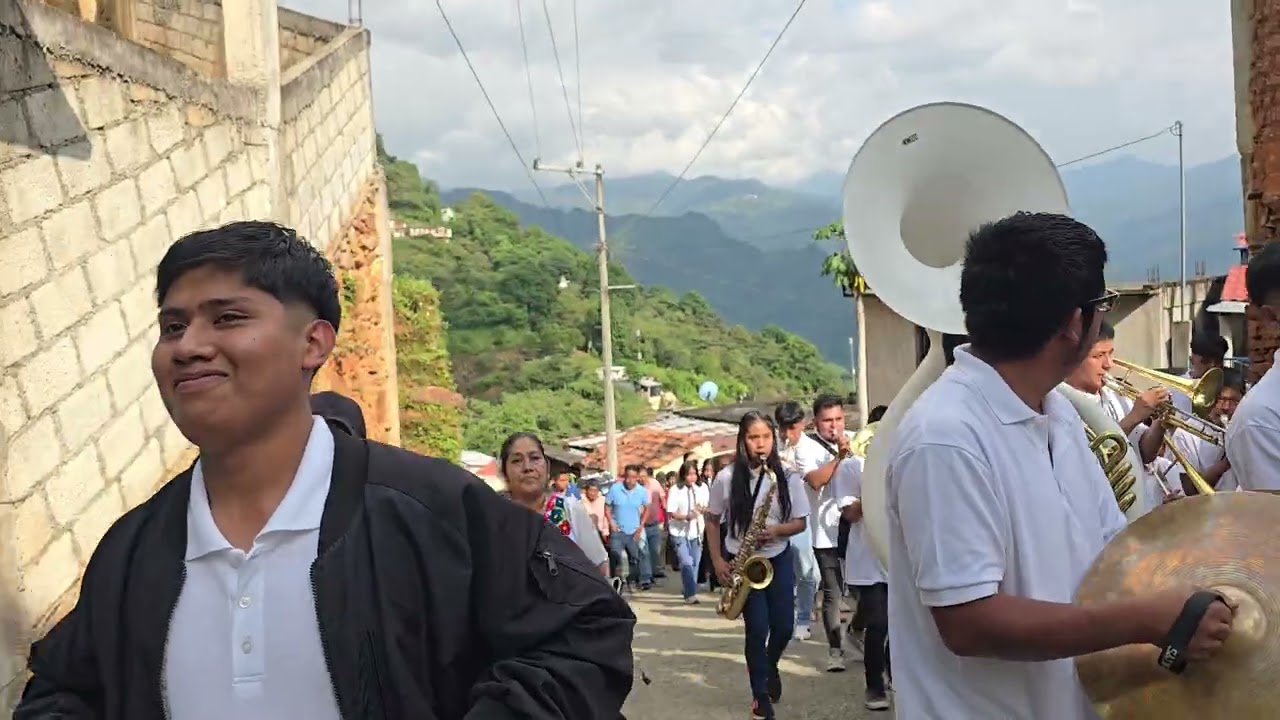 RECPCION DE LA BANDA DE SAN JUAN PETALAPA FIESTA PATRONAL DE SANTA MARIA TEMAXCALAPA 2025
