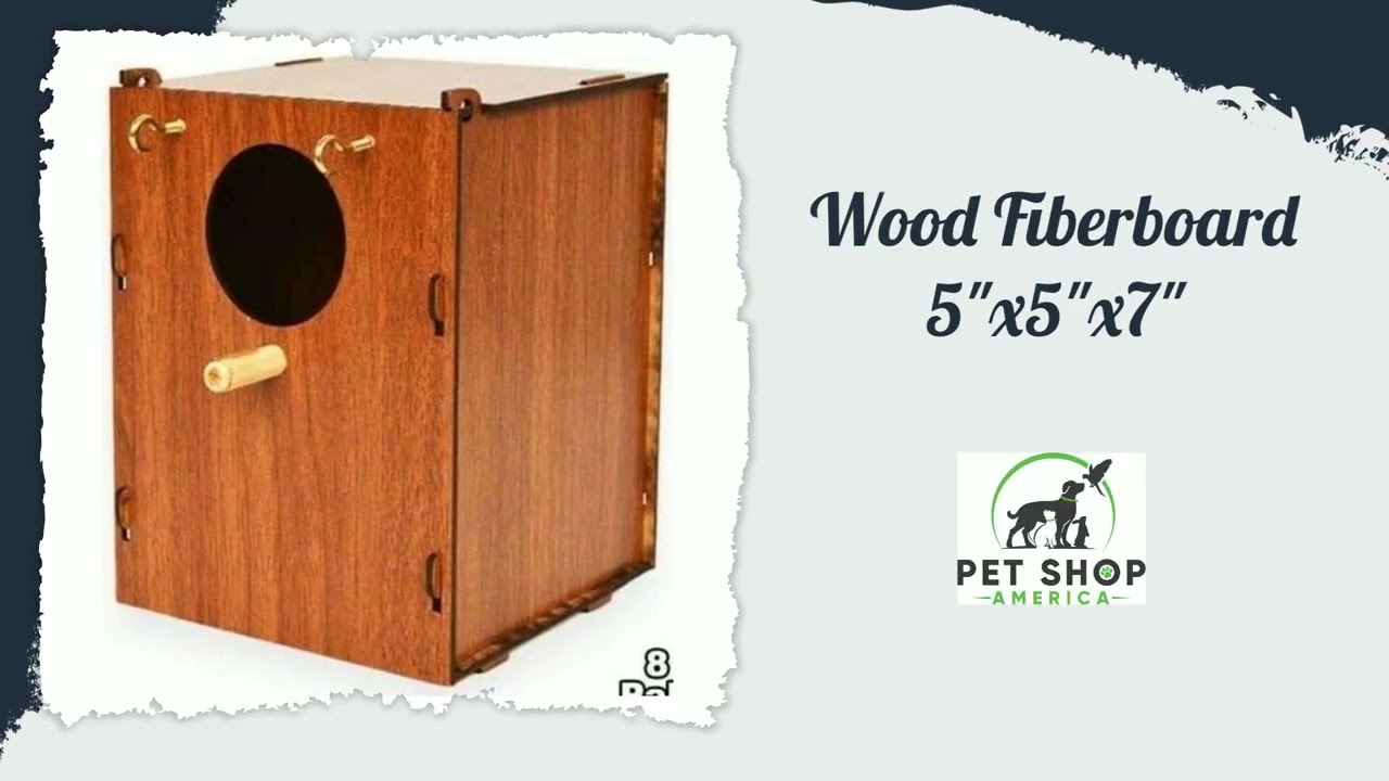 Bird Nest Box Breeding Cage Aviary Finch Canary Parakeet Wood Fiber Board Assembly Required