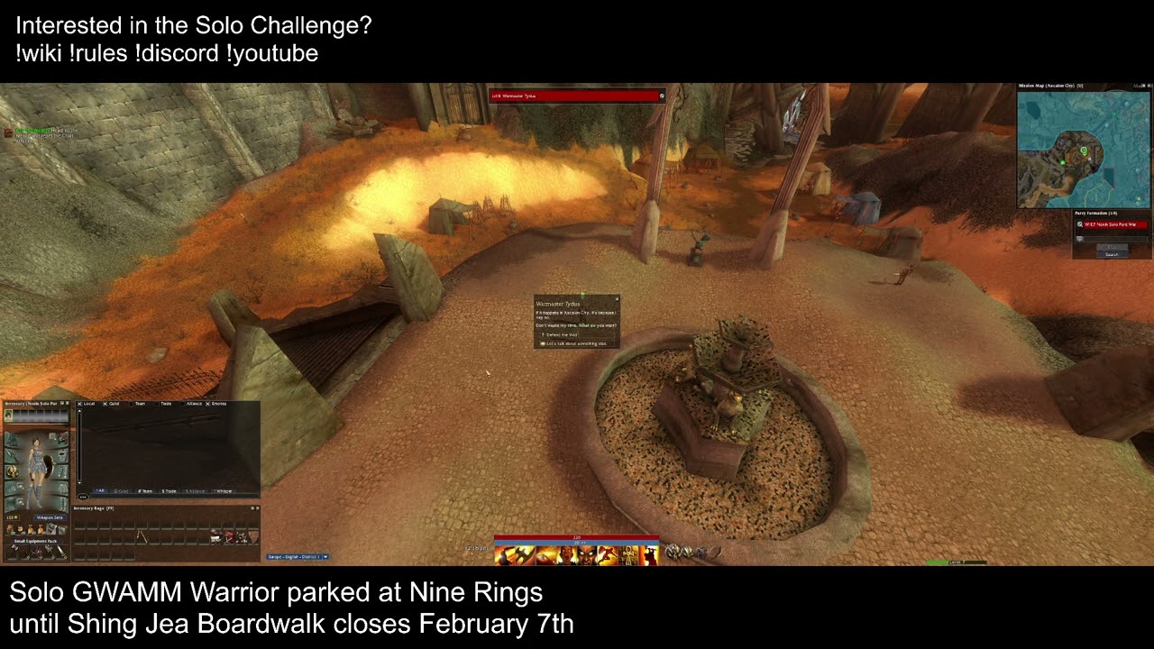 PURE Warrior Solo Challenge - Guild Wars