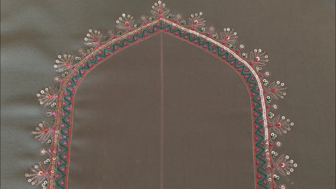 सिंपल थ्रेड वर्क: नेक और स्लीव की खूबसूरती | Simple Handwork Embroidery Design