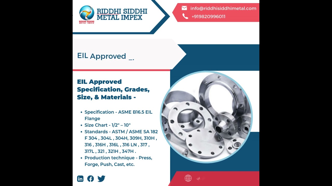 Stainless Steel Flanges | IBR Approved Flanges | EIL Flanges | Thermowell Flanges - Riddhi Siddhi