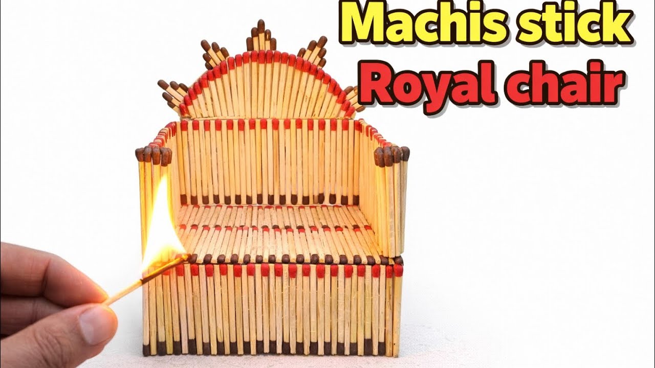 “I Built This Matchstick Chair… Then Burned It! 🔥”