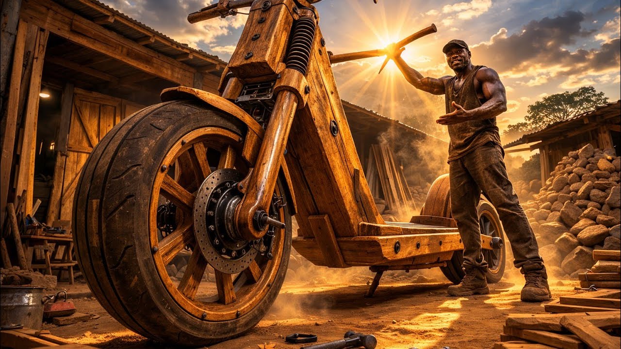 Inside a Congolese Workshop: The Complete Process of Building a Wooden Scooter