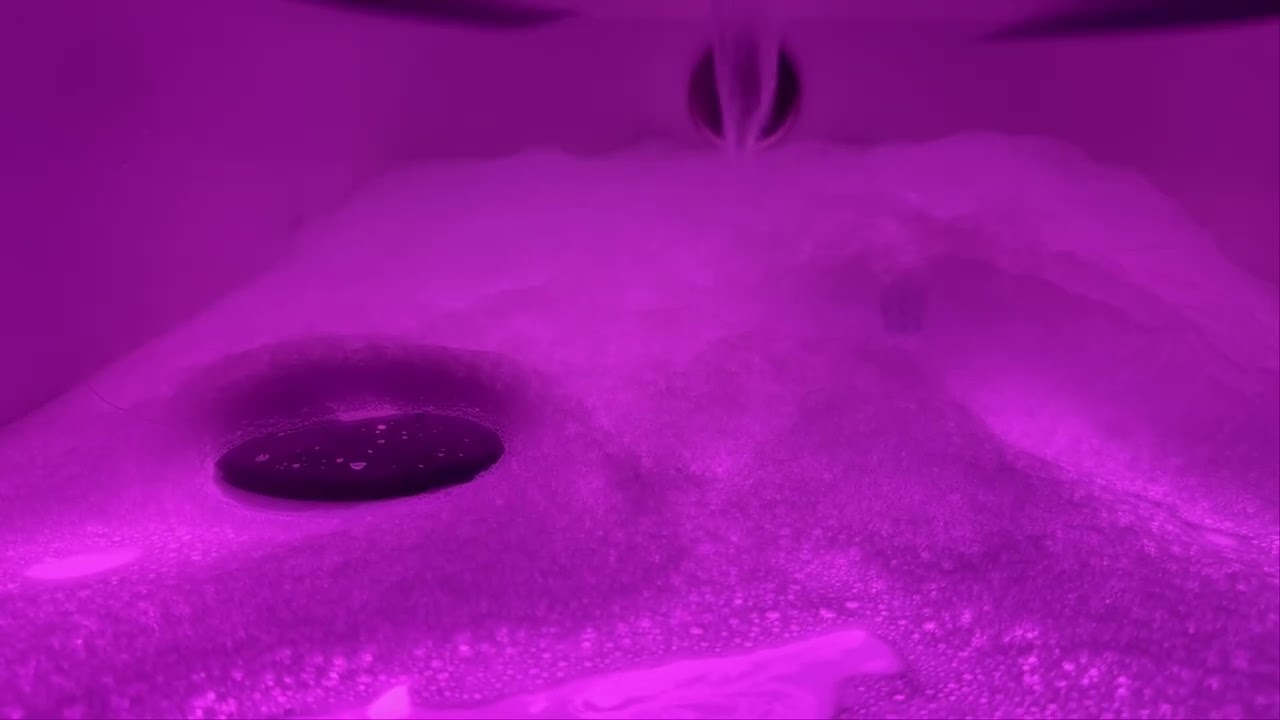 Bathtub Filling ASMR | Pink Light and Bubbles | White Noise for Sleep 