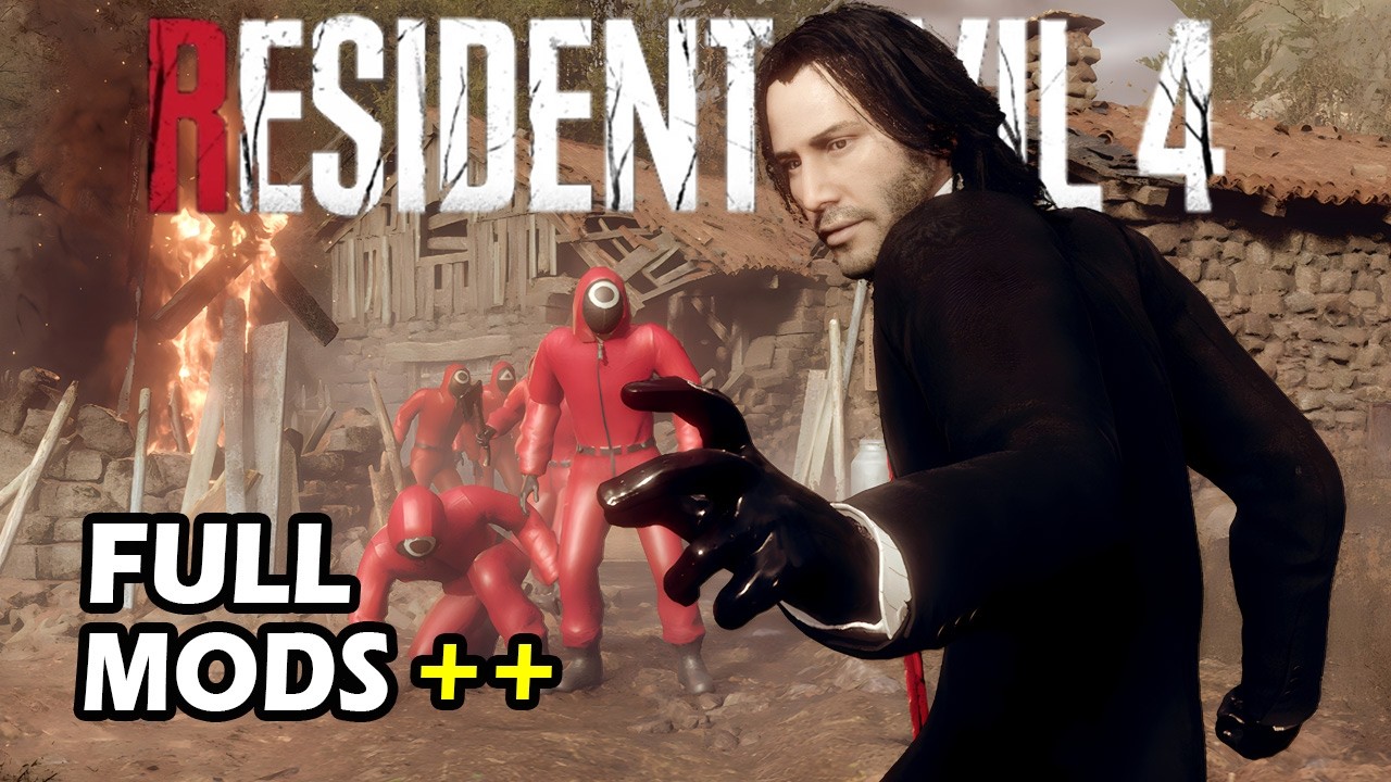 Resident Evil 4 Tapi Mod John Wick VS Squid Game