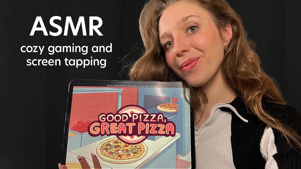 ASMR Playing Pizza Maker on my IPad ~ Screen Tapping & Rain Sounds [No Talking]🍕