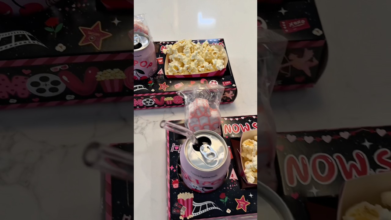 Valentines Movie Snacks💘🎬🍿 #movienight #snacks #candy #popcorn #asmr #restock #viral #shorts #fyp