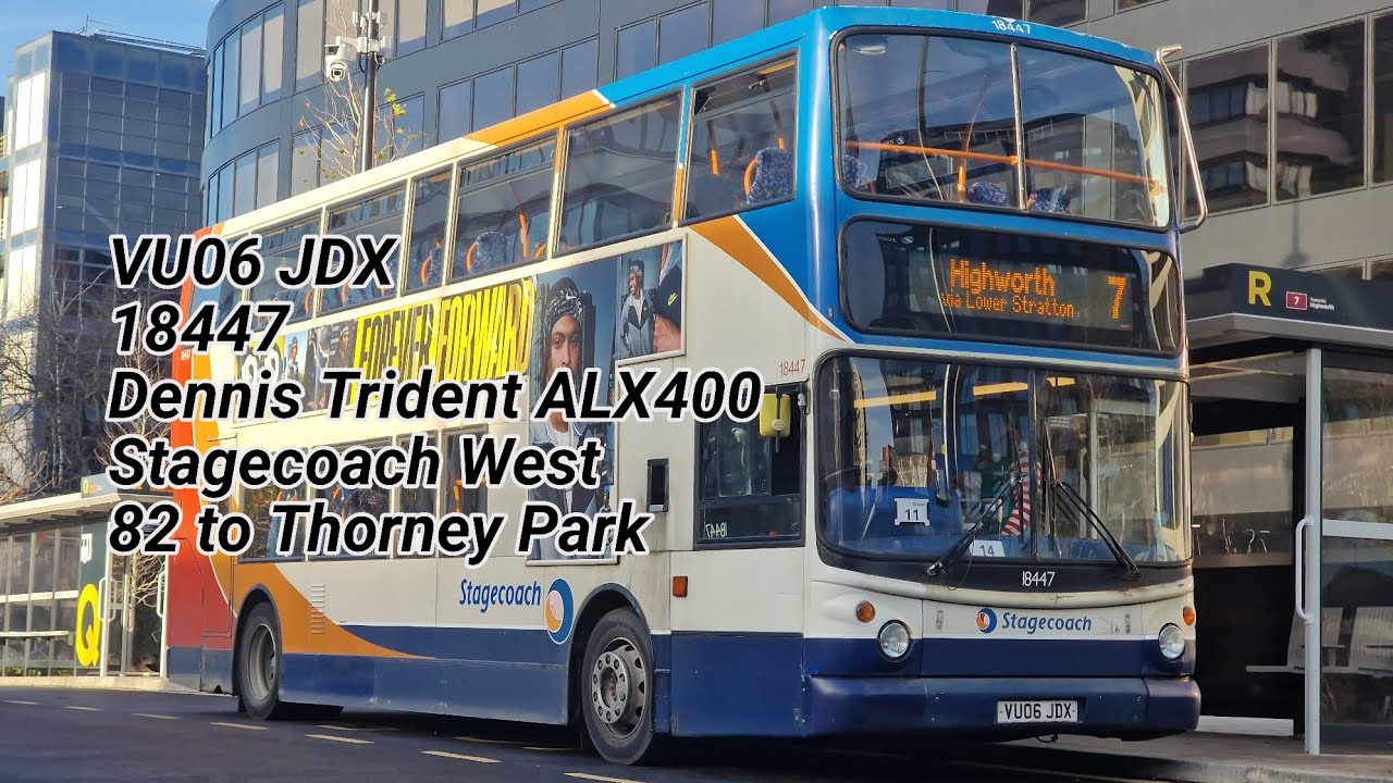 VU06 JDX | 18447 | Dennis Trident ALX400 | Stagecoach West | 82 to Thorney Park