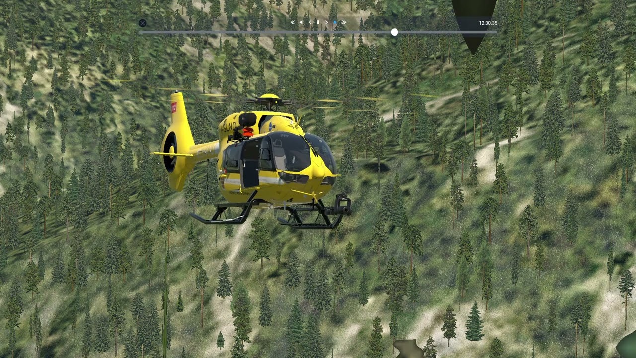 H145 Schwebeflug an der Bergwand
