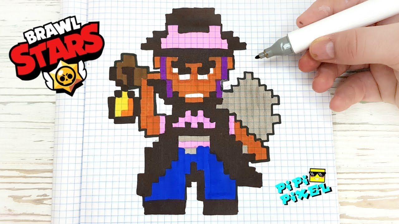 МОРТИС из ИГРЫ BRAWL STARS РИСУНКИ ПО КЛЕТОЧКАМ - PIXEL ART