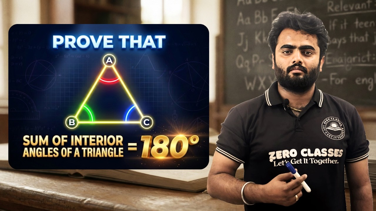Prove That Sum of Interior Angles of a Triangle is 180° | Triangle Angle Sum Theorem | Class 7–10