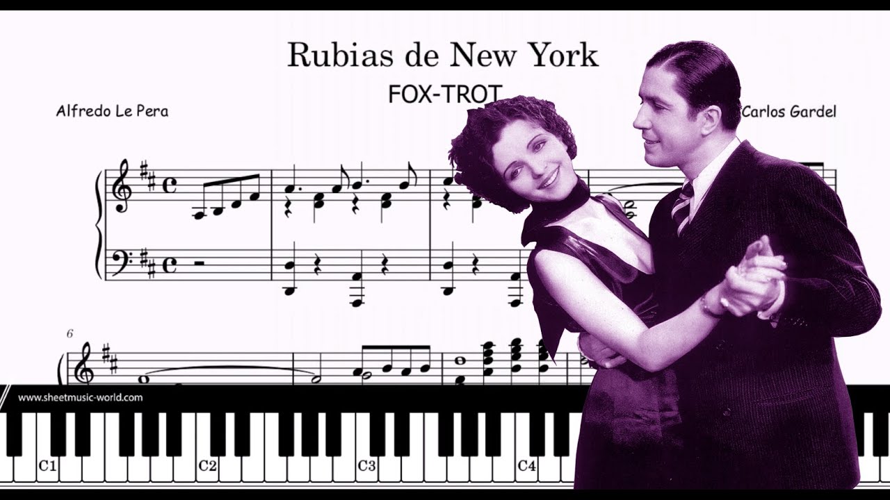 Rubias de New York - Tango - Piano - Carlos Gardel (Sheets Score Tutorial)