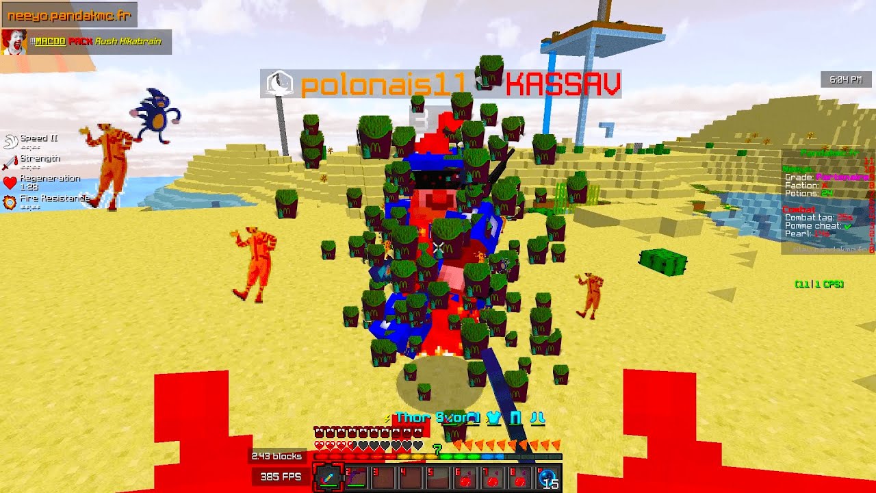 🍟 J'ai joué avec un PACK MCDO sur Minecraft ...