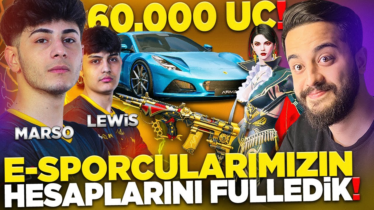 MARSO ve LEWİS in HESABINI 60.000 UC FULLEDİK! YENİ ARABALARI ALDIK! PUBG Mobile