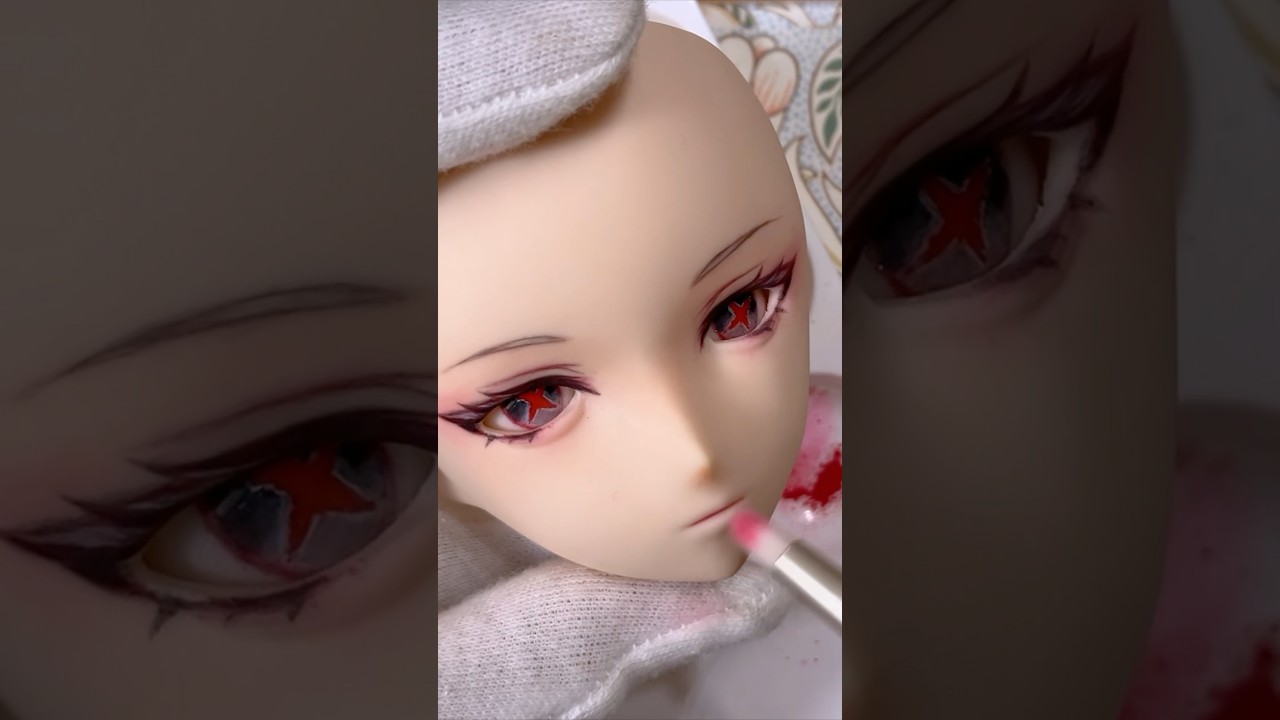アルレッキーノ、メイクしてみた！　#bjdmakeup #bjd #ドール #doll #dollmakeup #原神 #genshinimpact #アルレッキーノ　#Arlecchino