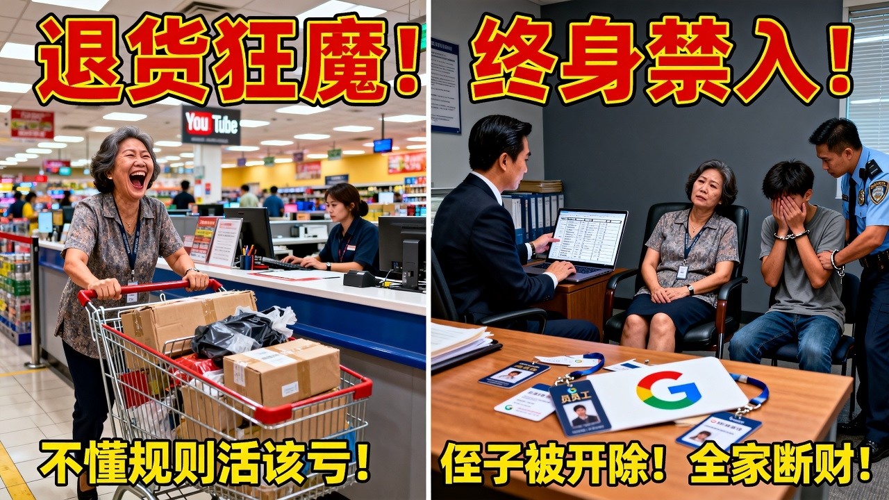 56岁大妈3年退货247次骗12.7万，狂笑“不懂规则活该亏”！侄子刷卡被抓，华裔主管亮铁证：判刑18月+罚15万+终身禁入Costco+侄子被谷歌开除，全家断财！