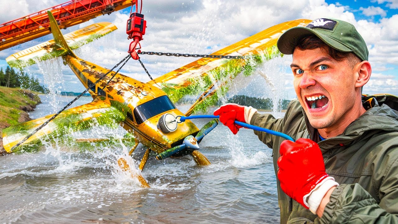 Found REAL AIRPLANE! So We Pulled It Out of the Water, while MAGNET FISHING!