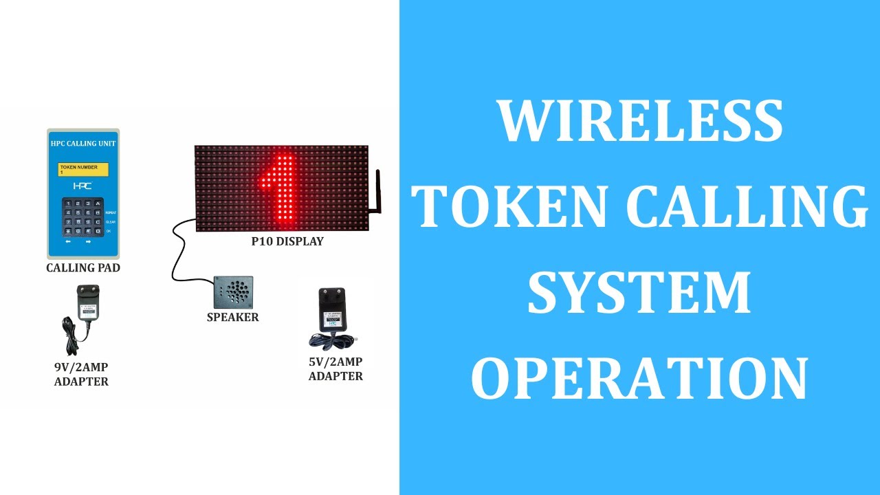HPC Wireless Token Calling System Useful for Hospitals, Banks, Hotel etc. HPC-19(W)