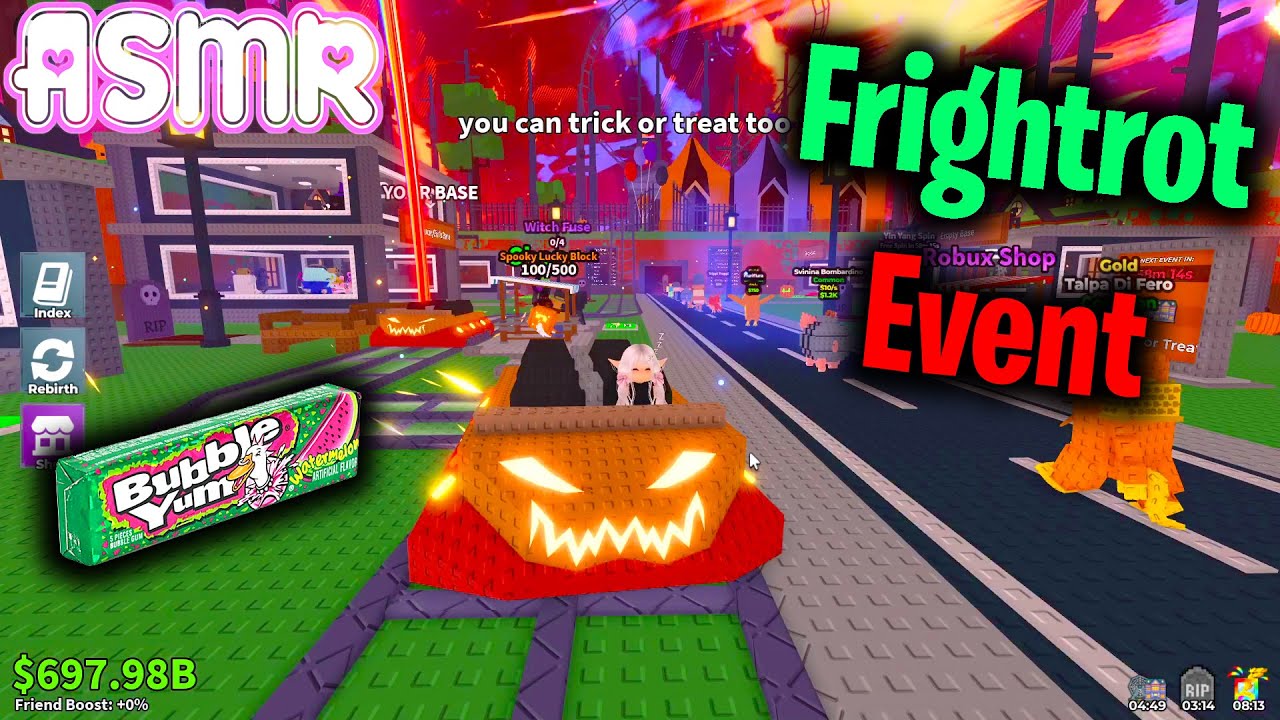 ASMR Roblox Steal a Brainrot Frightrot Event Admin Abuse Relaxing Cozy Whispering + Gum Chewing 💤 🍀