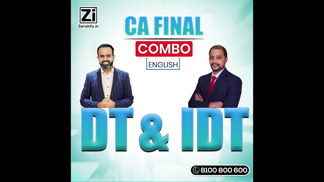 CA Final DT-IDT English | CA Bhanwar Borana and CMA Tharun Raj #cafinal #idtinenglish #dtinenglish