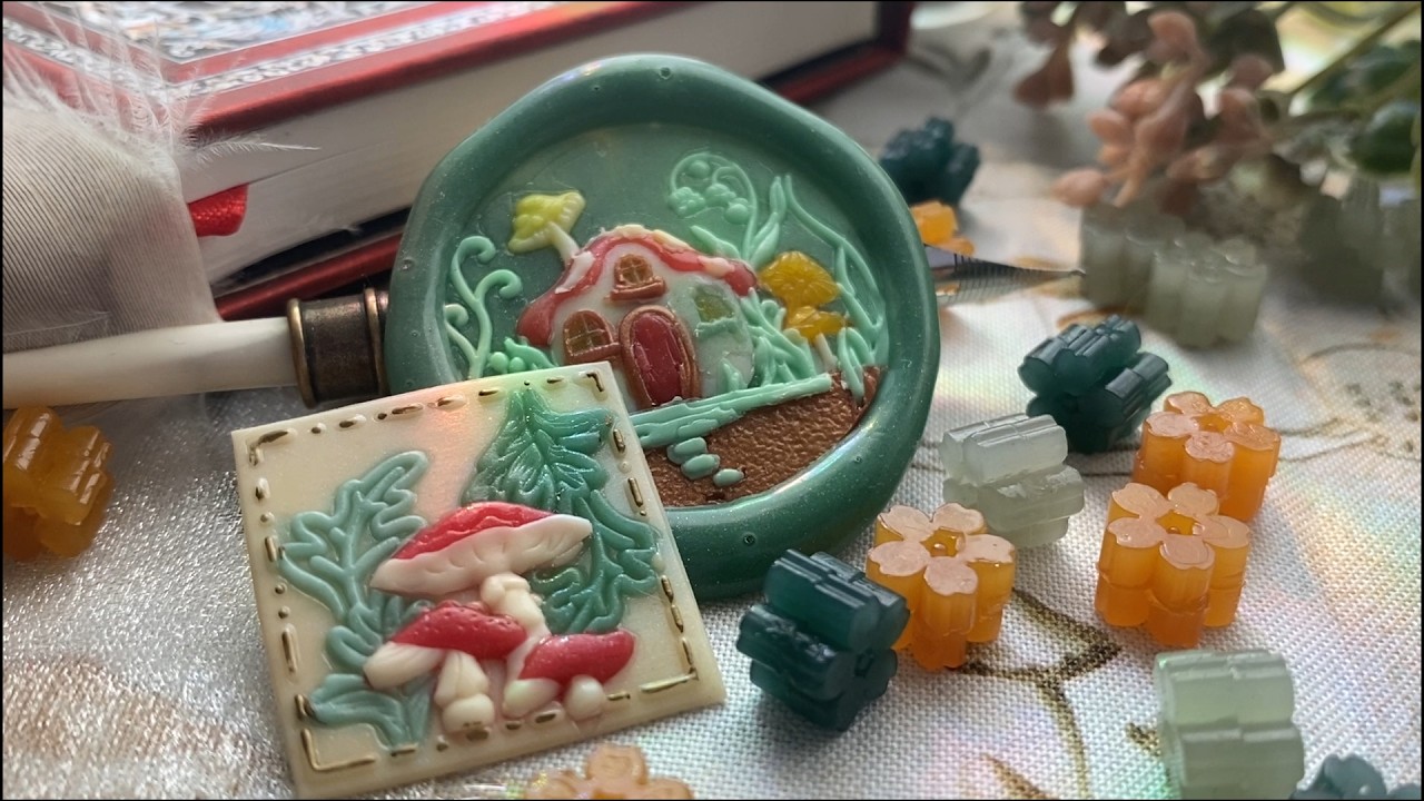 🍂🍃아늑한 가을과 버섯 테마 씰링 왁스 [ASMR]🍄