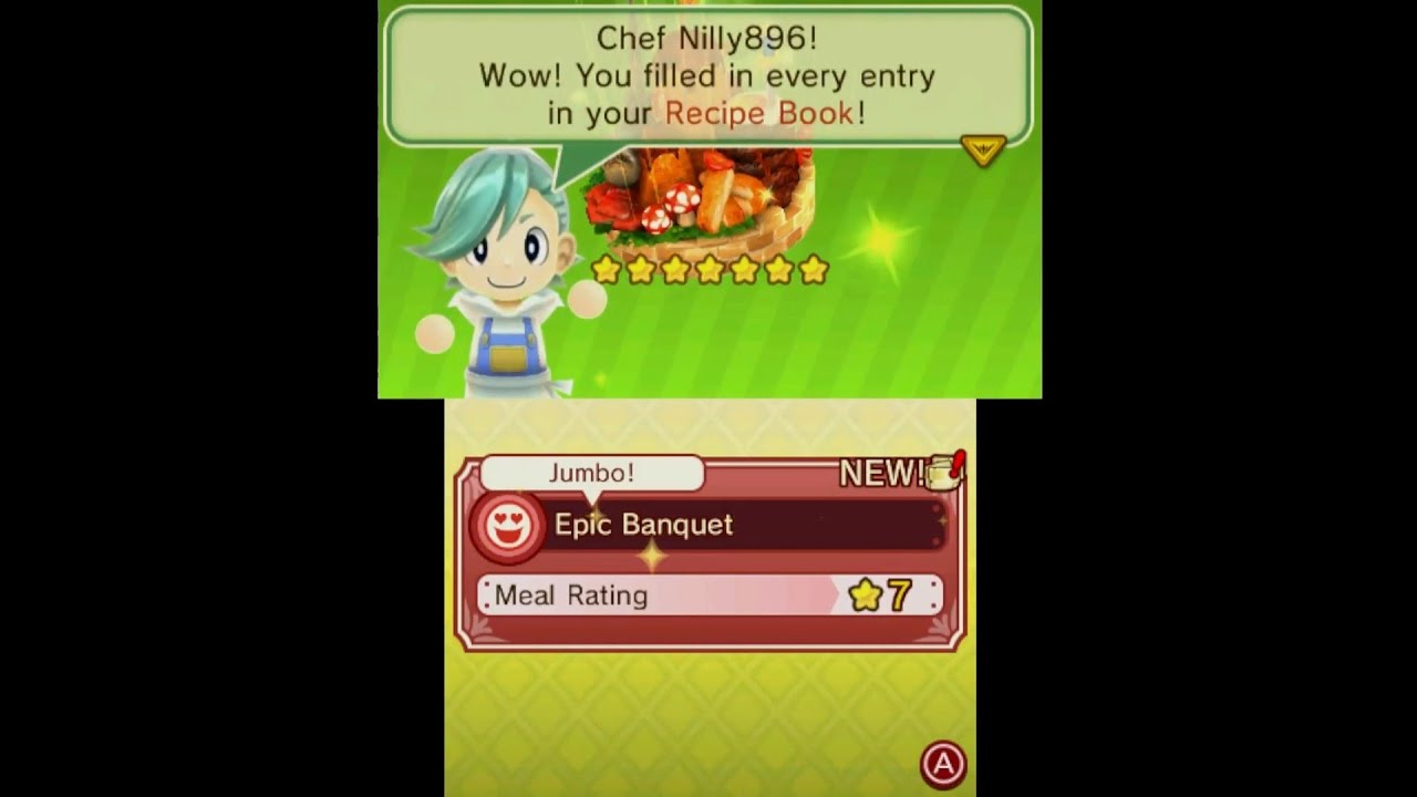 StreetPass Mii Plaza - Feed Mii / StreetPass Chef - All 150 Meals + Jumbo Sized Versions Made (100%)