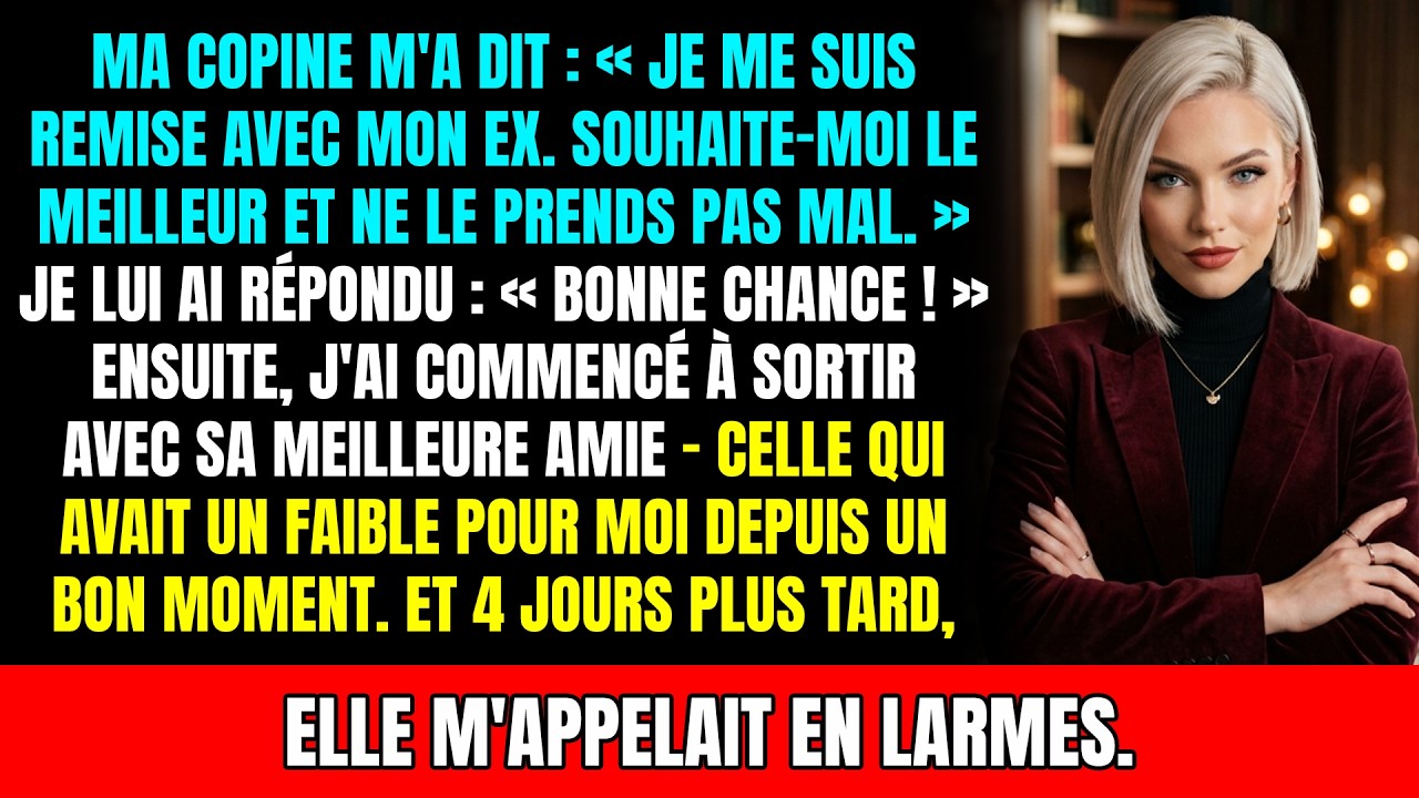 Ma copine a dit : « Je me remets avec mon ex. Souhaite-moi le meilleur, ne m'en veux pas. »