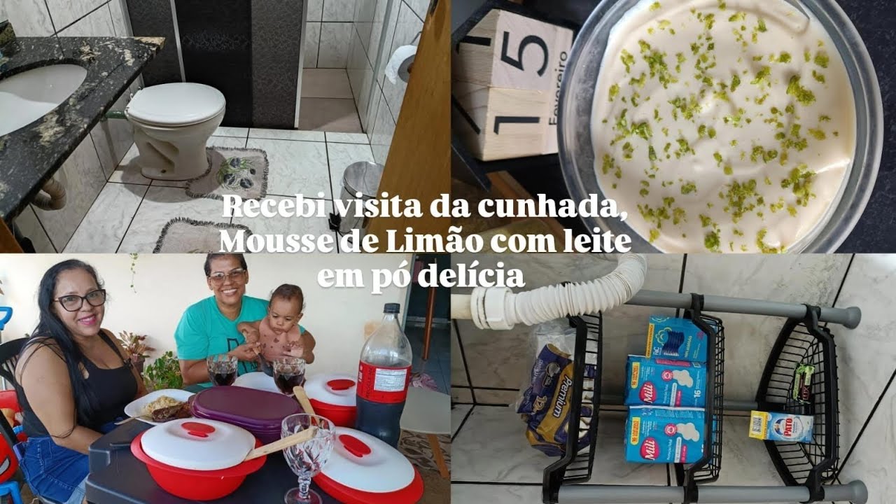 Recebendo visita da cunhada,Fiz mousse de limão 🍋‍🟩  arroz de cenoura, Lavei e organizei o banheiro 