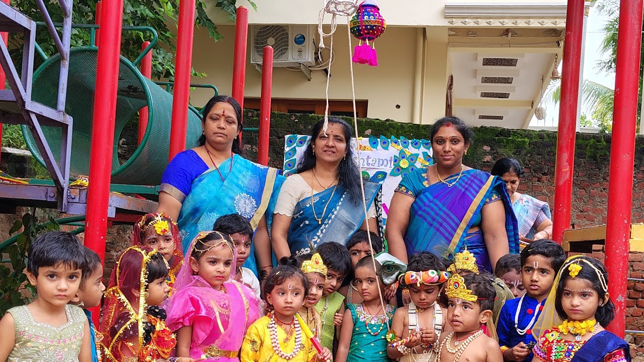 Cute Babies Enjoying Krishna Janmashtmi Celebrations In Bhashyam Little Champs Champapet Hyderabad