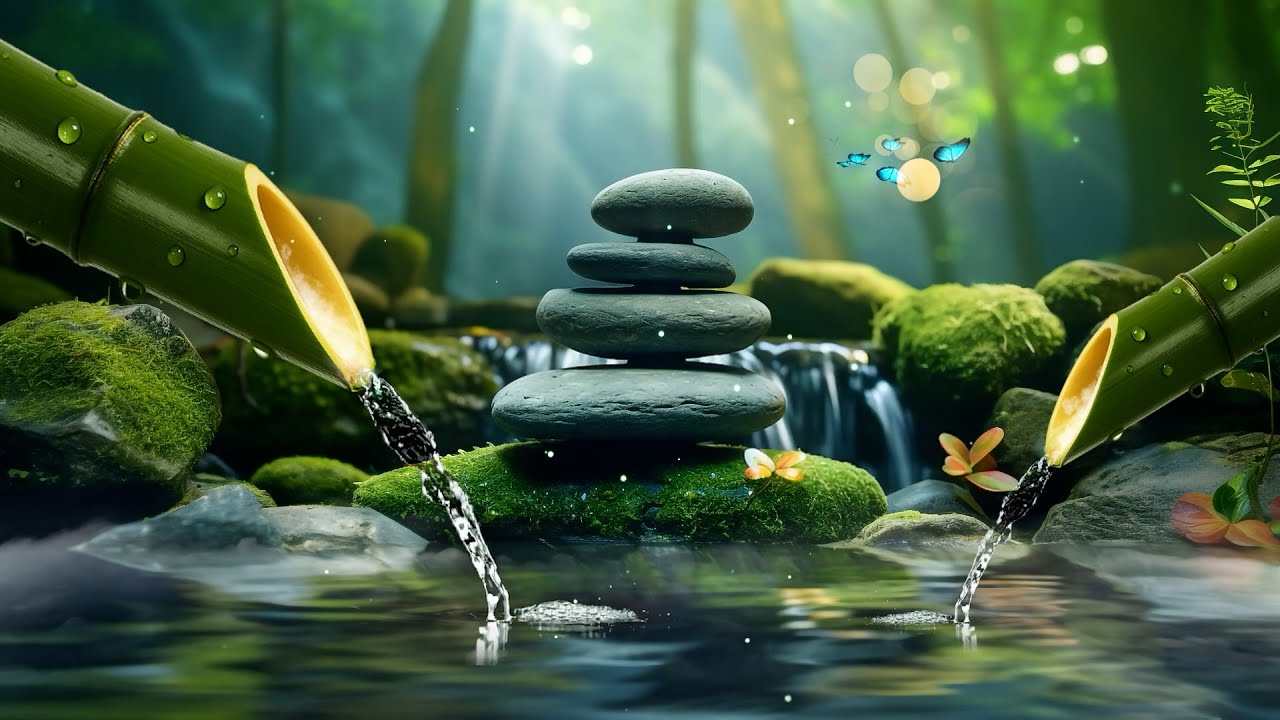 Soothing Piano with Meditation Space - Heals The Mind, Body and Soul, Deep Sleep, Stress Relief