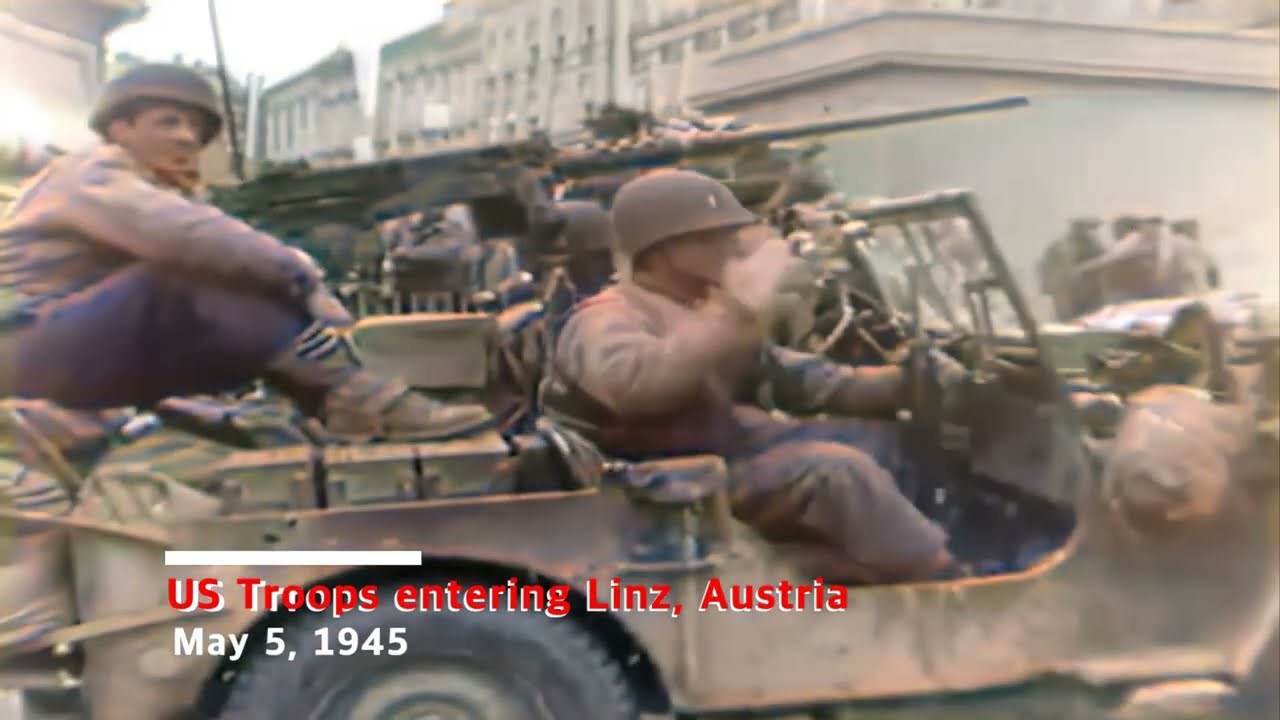 US 11th Armored Division of the 3rd Army into Linz, Austria, May 5, 1945 #ww2 #combat #history