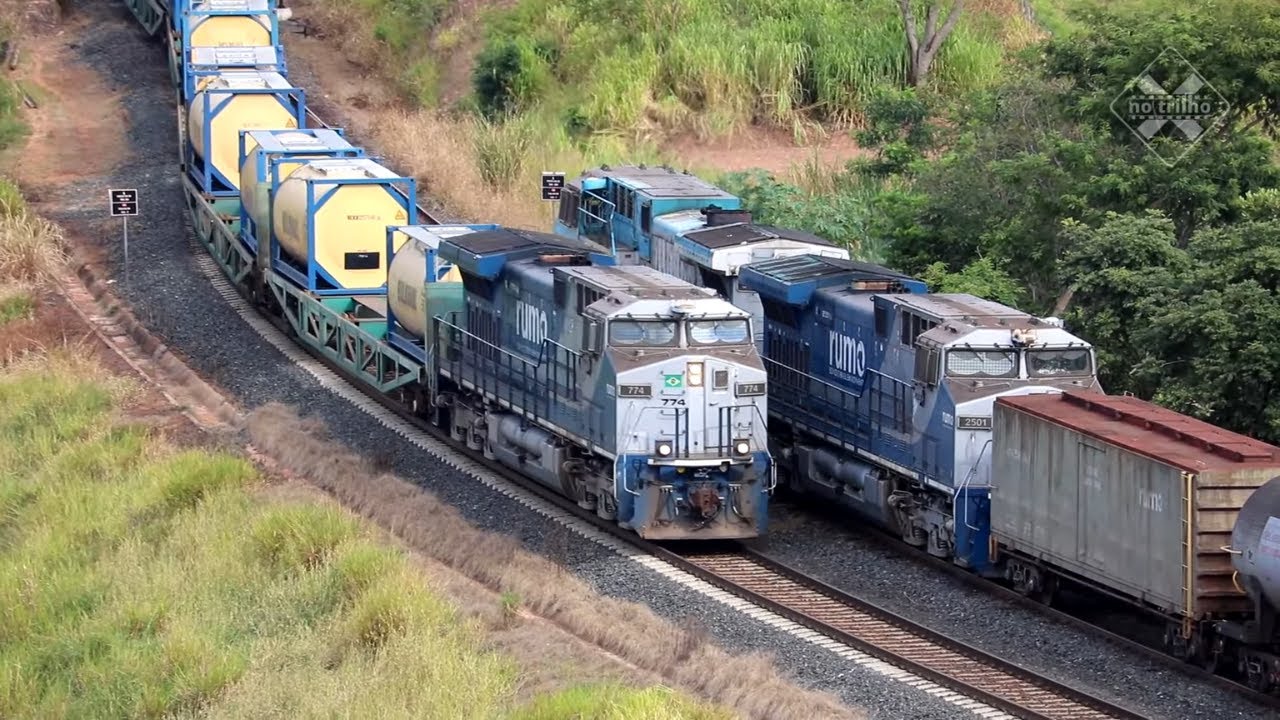 Cruzamento em Jales (SP) - Trem Tanqueiro correndo com mais de 100 Vagões!