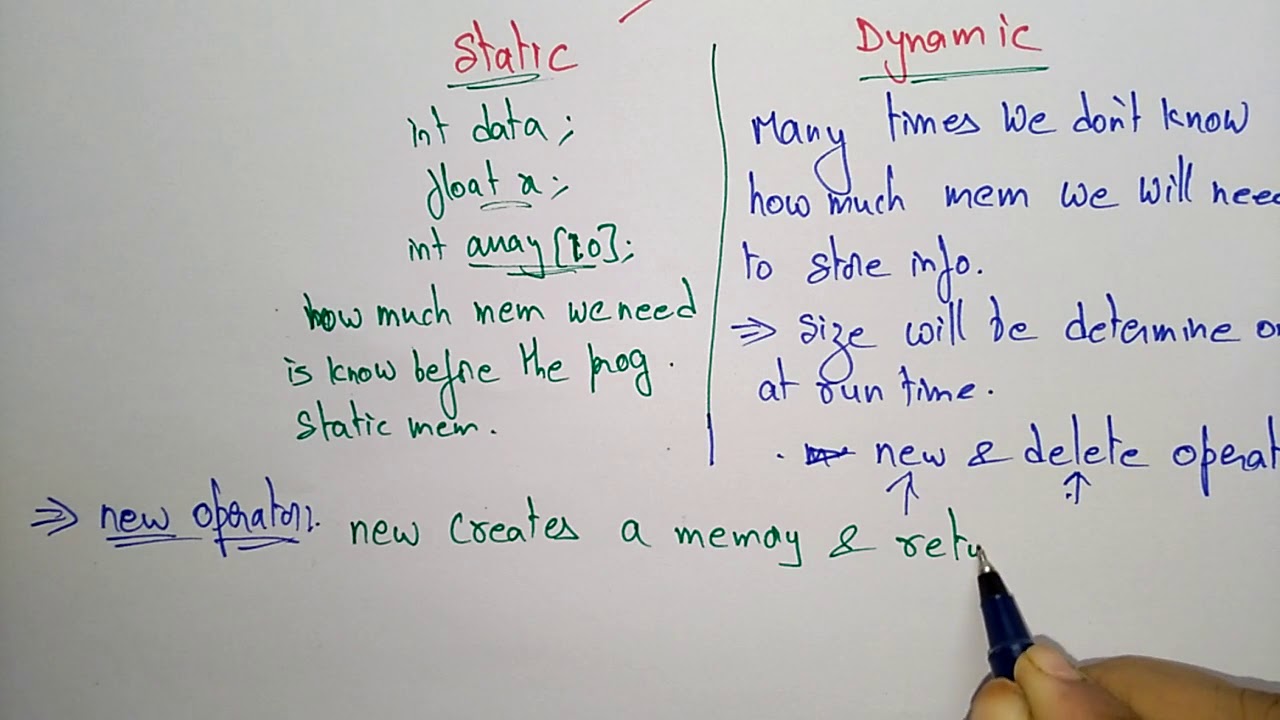 Dynamic Memory Allocation | DMA | Part-1/2 | OOPs in C++ | Lec-21 | Bhanu Priya