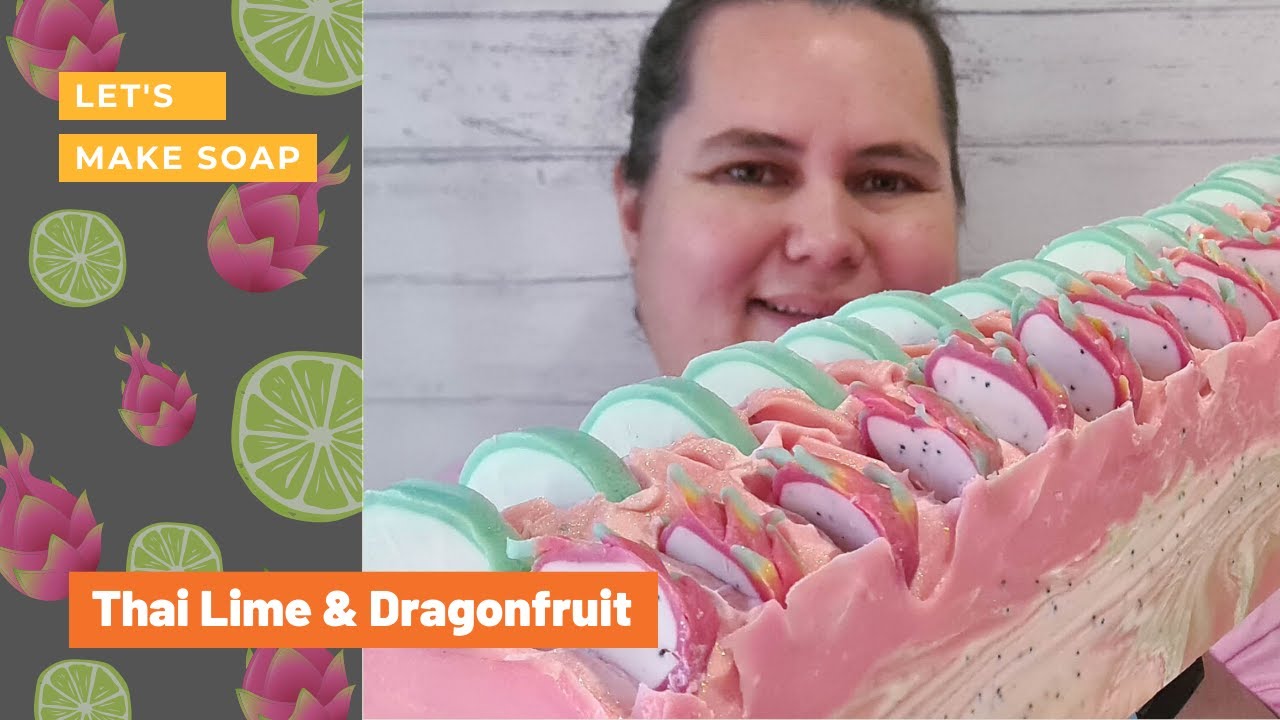Thai Lime and Dragonfruit Cold Process Soap - Using Kaffir Lime Hydrosol